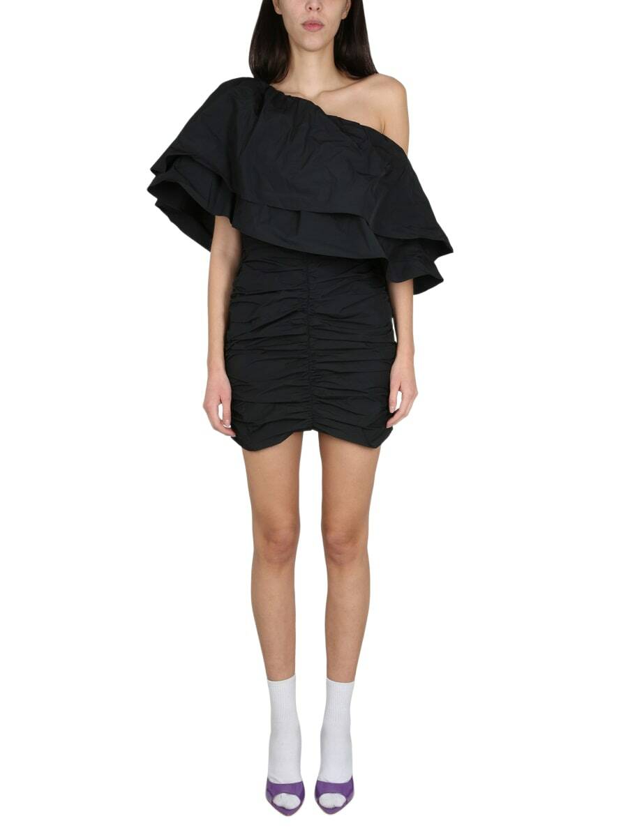 ベルベット★ルーシュ★ワンピース★ ROTATE BIRGER CHRISTENSEN Rotate by Birger Christensen One-shoulder Dress ROTATE
