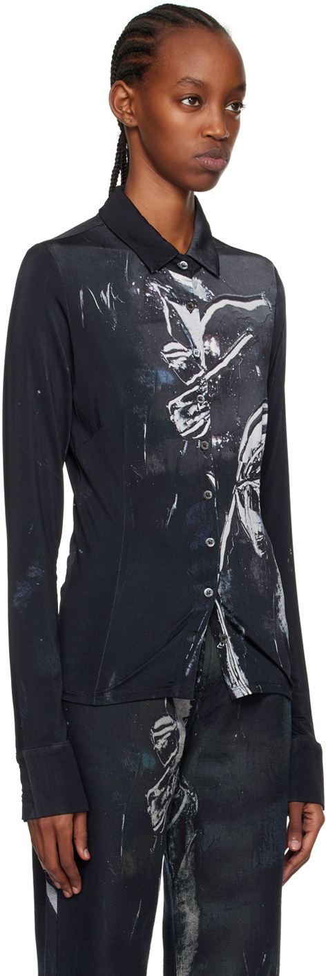 Louisa Ballou Black Button Up Shirt