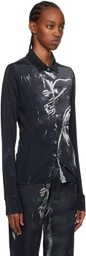 Louisa Ballou Black Button Up Shirt