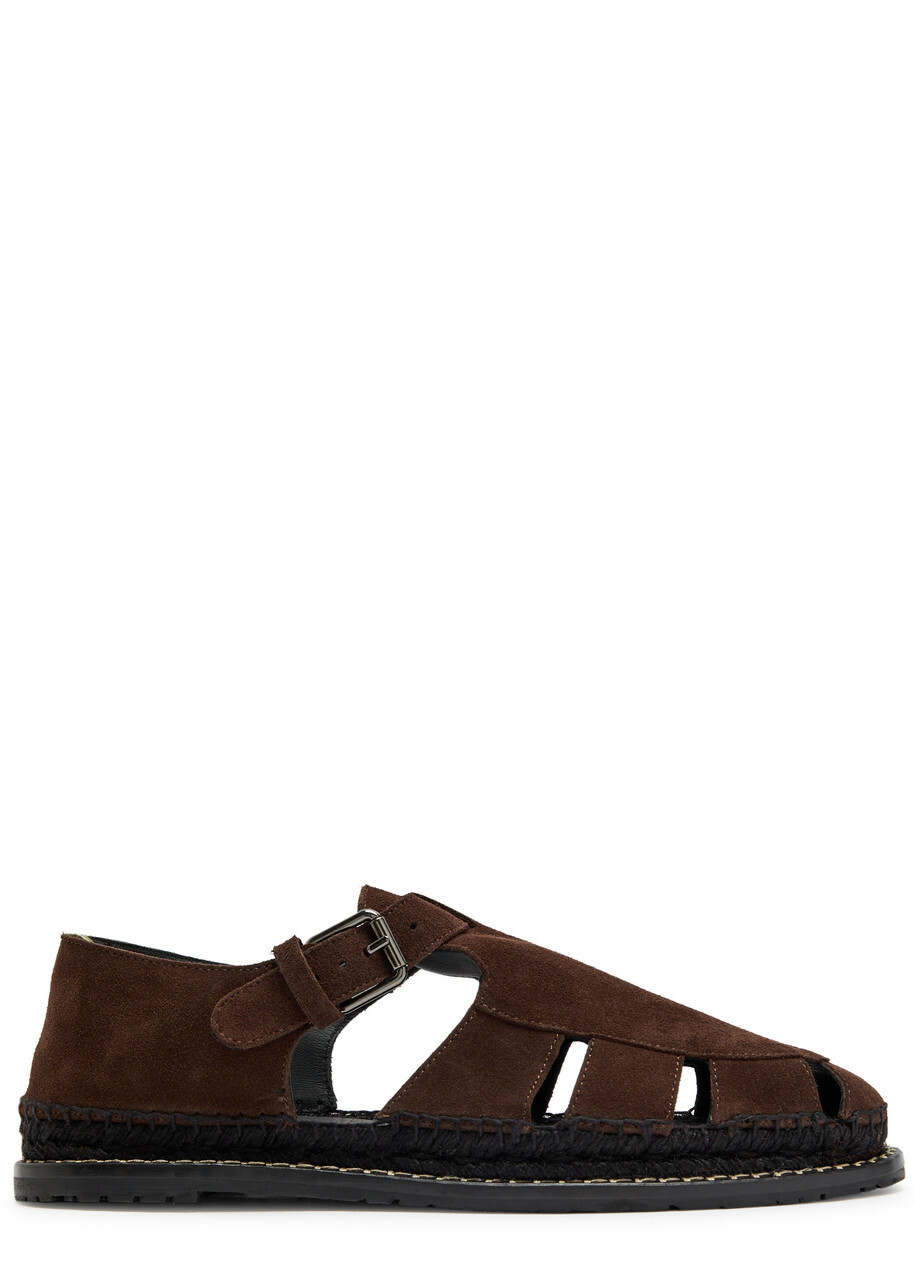 Castañer Fito Suede Sandals Chocolate