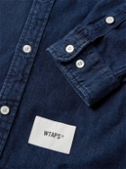 WTAPS - Button-Down Collar Logo-Appliquéd Denim Shirt - Blue