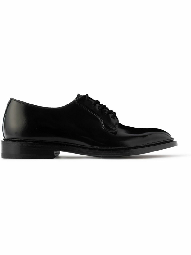 Photo: Tricker's - Robert Bookbinder Leather Derby Shoes - Black