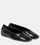 Dries Van Noten Croc-effect leather ballet flats