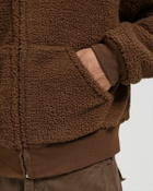 ERL TERRY FLEECE ZIPPED HOODIE KNIT Brown Mens Hoodies/Zipper
