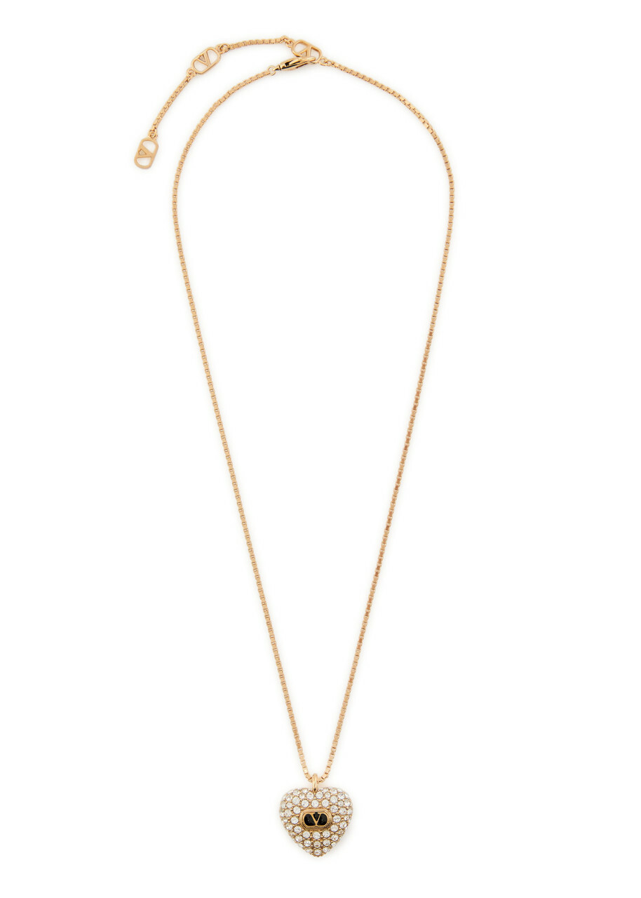 Valentino Coeur Royal Pavé Necklace - Gold - One Size
