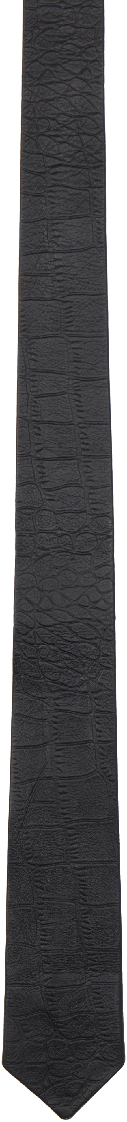 VEERT Black Croco Leather Tie