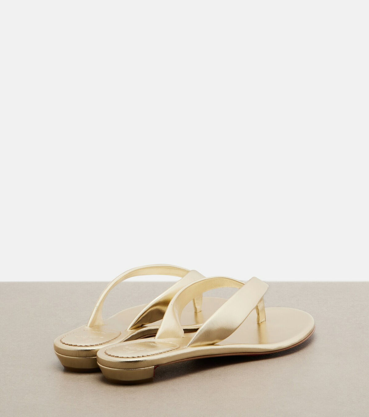 Christian Louboutin Miss Z metallic leather thong sandals