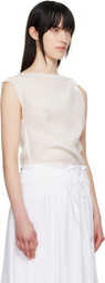 LE17SEPTEMBRE White Asymmetrical Draped Tank Top