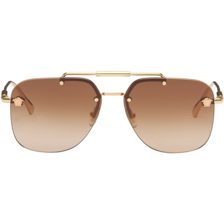 Photo: Versace Gold Aviator Sunglasses