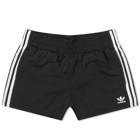 Adidas Women's 3 Stripe Shorts in Black