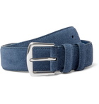 Loro Piana - 3.5cm Mushroom Suede Belt - Blue