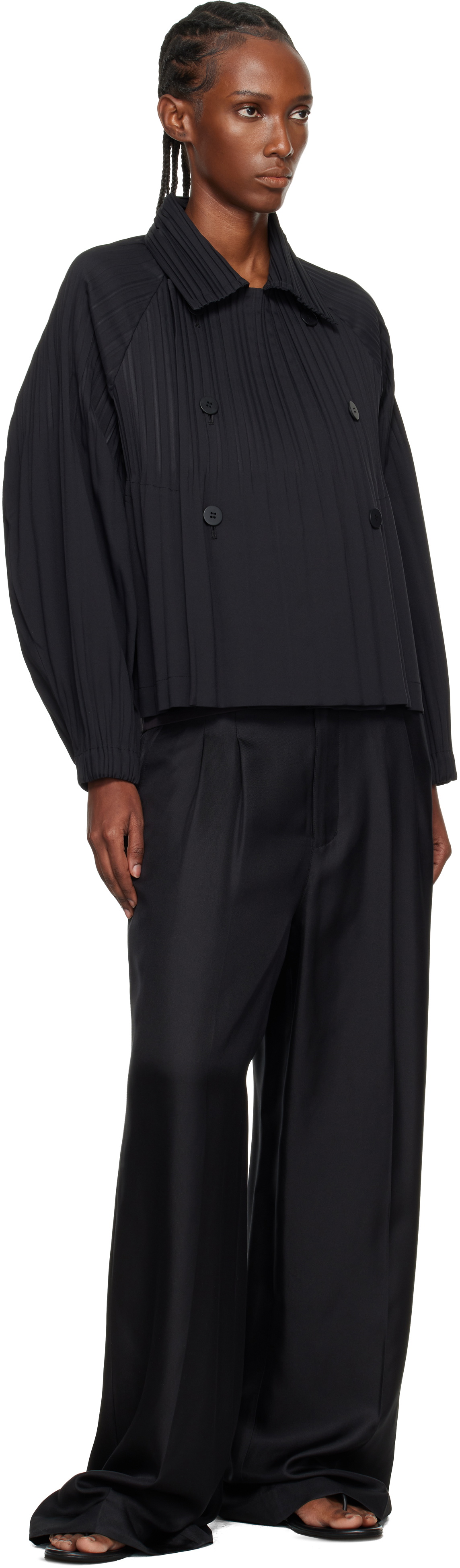 PLEATS PLEASE ISSEY MIYAKE Black Smooth Jacket