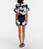 Simkhai Sammi embroidered linen-blend shorts