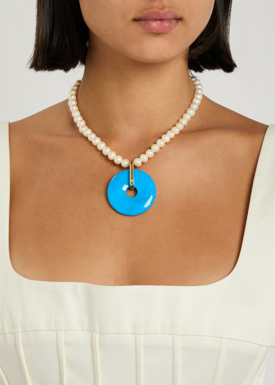 Timeless Pearly Pearl-embellished 24kt Gold-plated Necklace - Blue - One Size