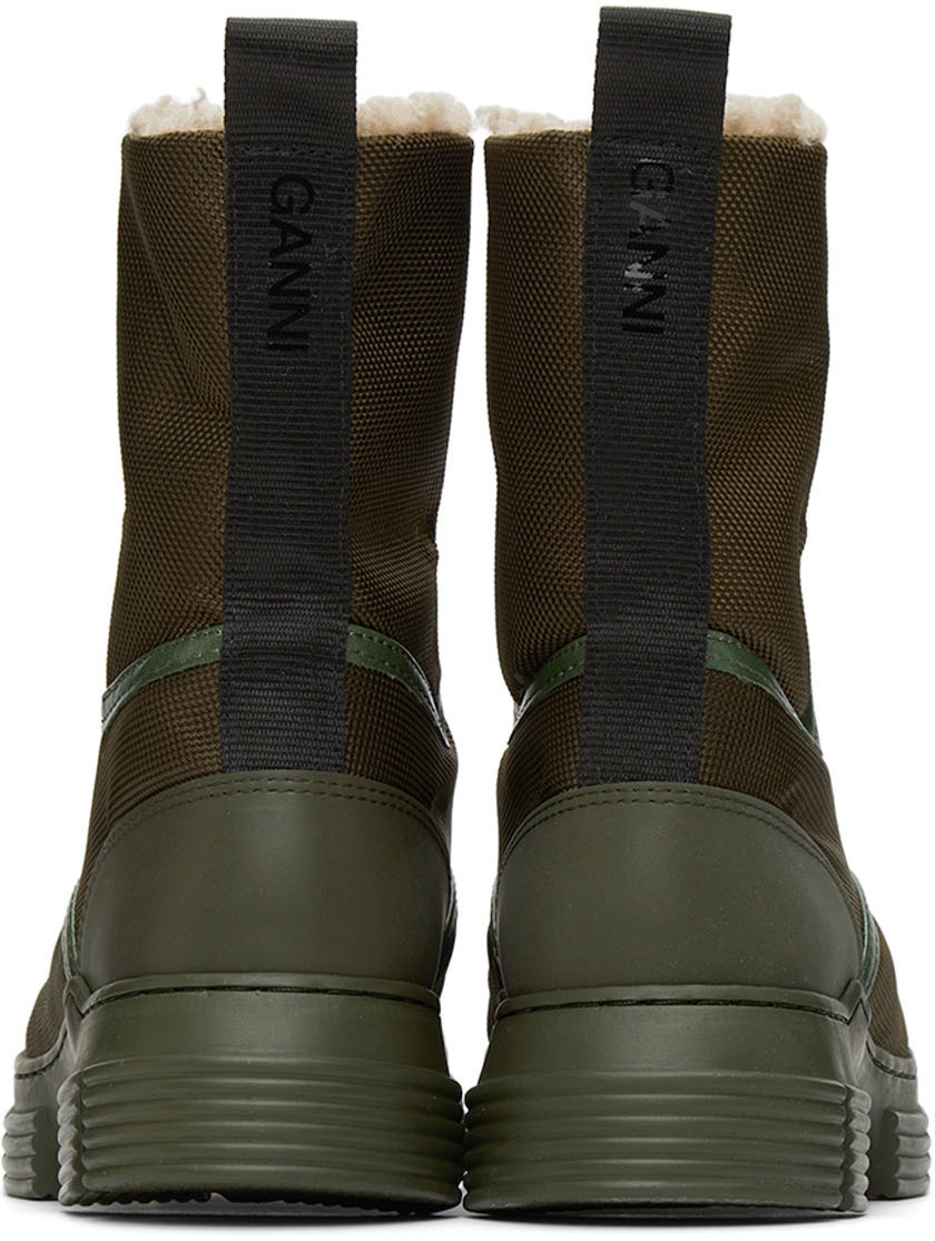 【送料&関税込】Ganni Outdoor Lace-up Boot Black Black Crinkle Oleatex Lace-Up High Boots | GANNI US