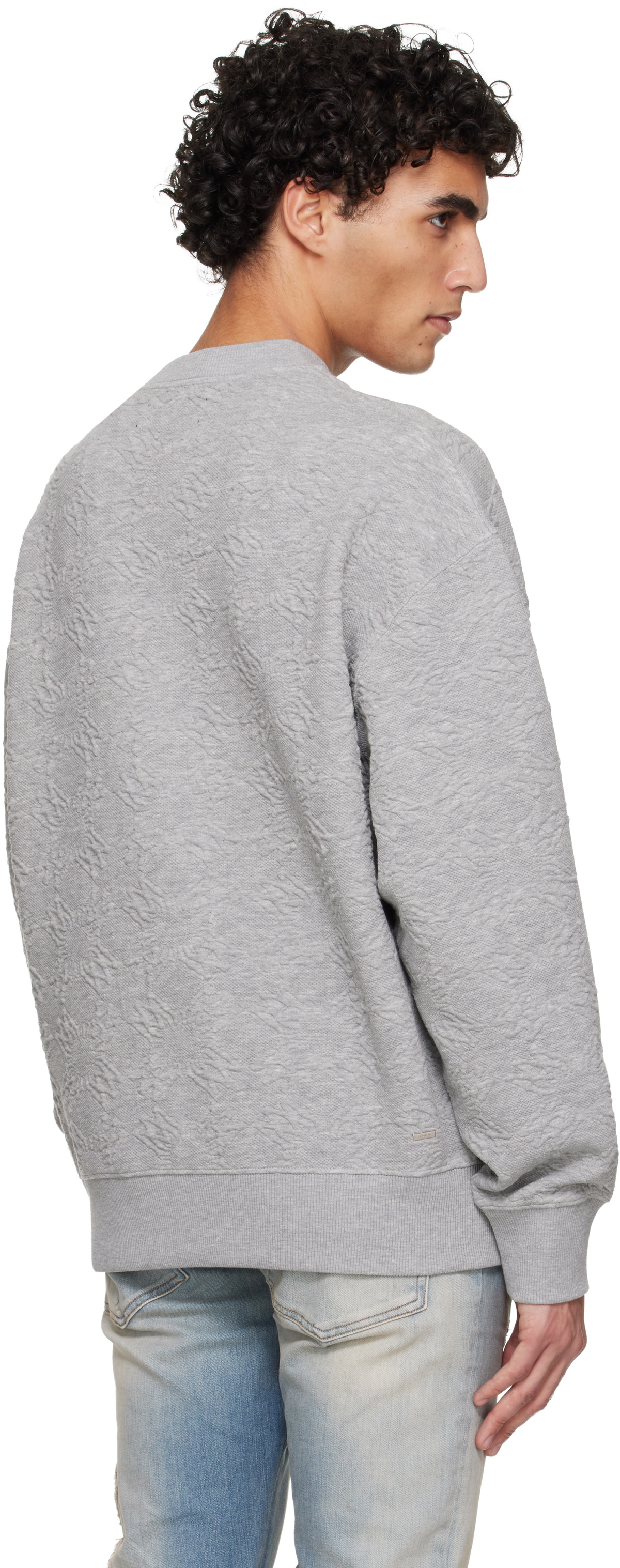 AMIRI Gray MA Quad Oversized Crew Sweatshirt