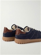 Berluti - Scritto Venezia Leather-Trimmed Suede Sneakers - Blue