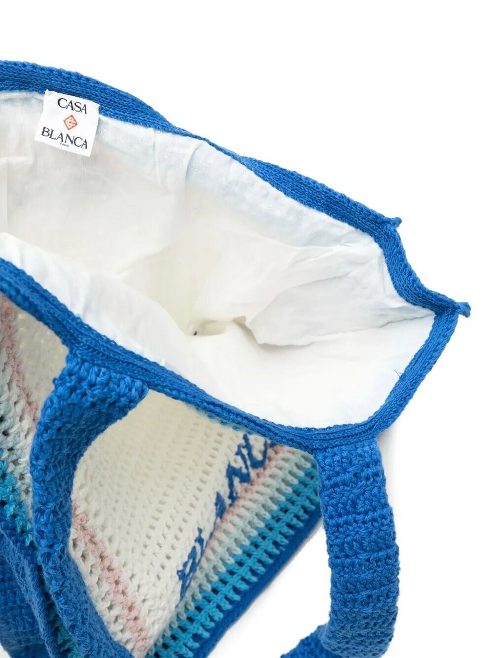 Casablanca Crochet Shopping Bag in Blue