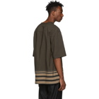 Lemaire Black and Brown Check Twill T-Shirt