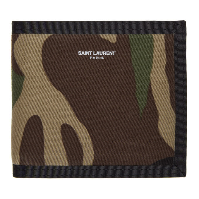 Photo: Saint Laurent Green Camouflage Bifold Wallet