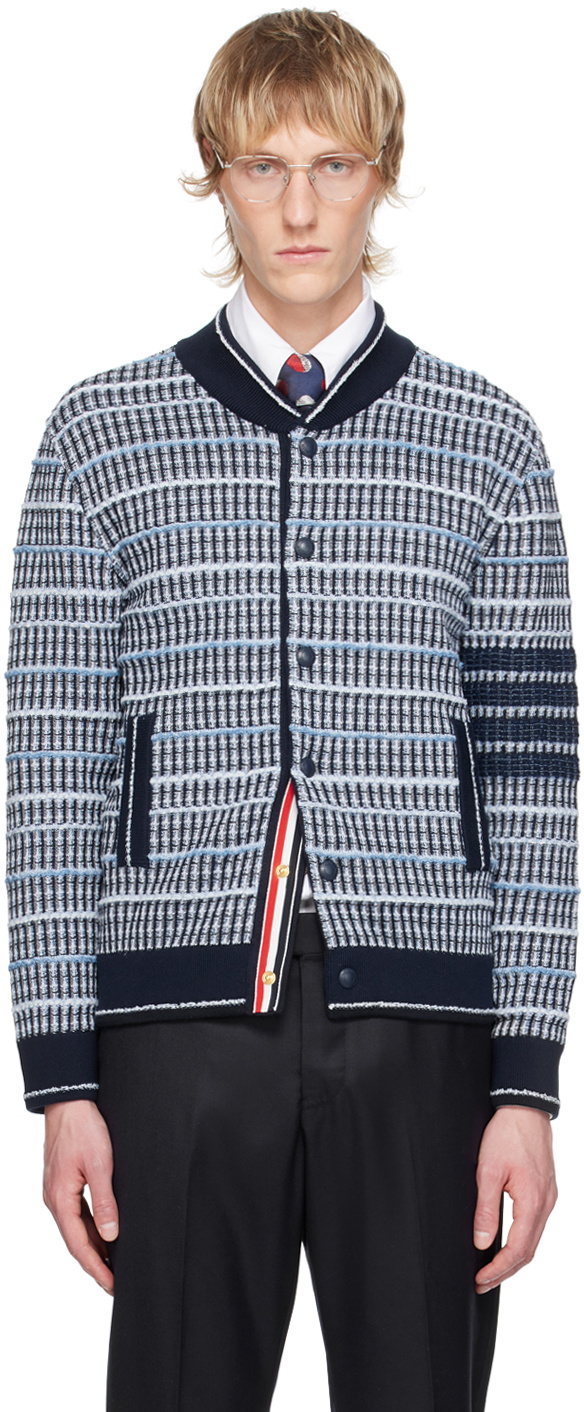 Thom Browne Navy Press-Stud Bomber Jacket Thom Browne