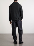 A Kind Of Guise - Marabou Knitted Organic Cotton Polo Shirt - Black