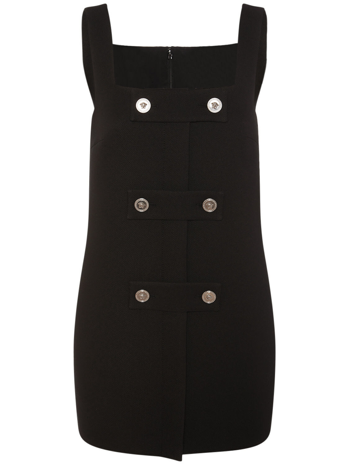ワンピース Versace Black Twill Mini Dress VERSACE - Cavalry Viscose Twill Mini Dress Versace