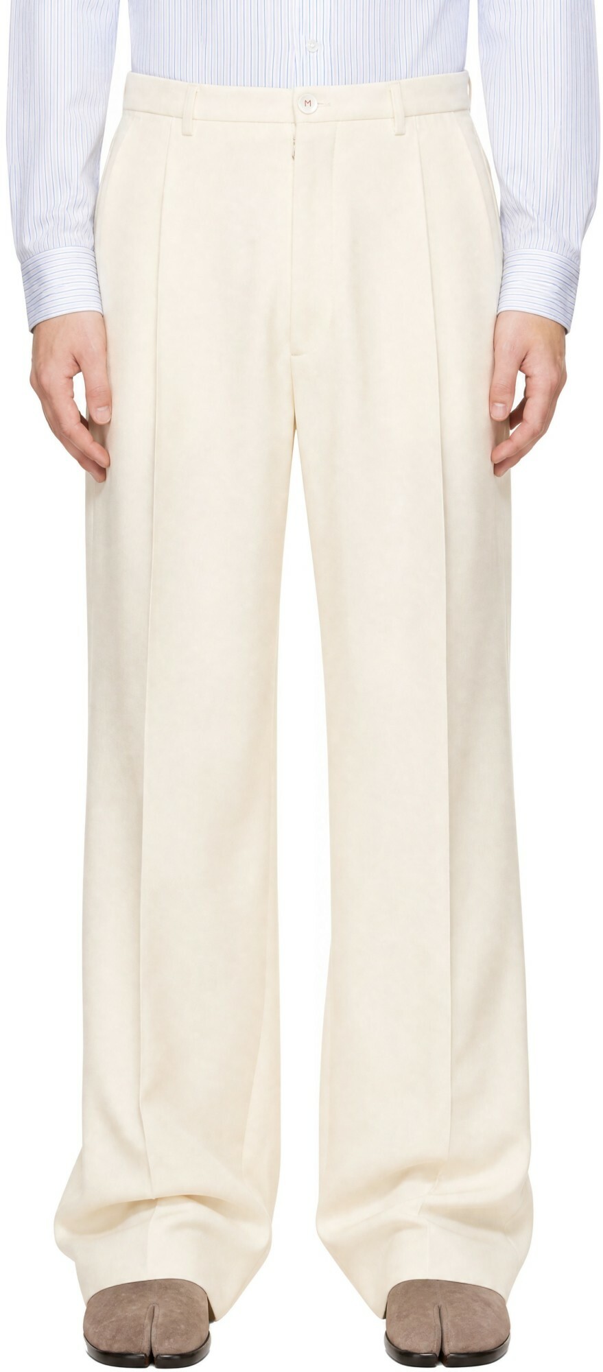 Maison Margiela Off-White Mohair Trousers
