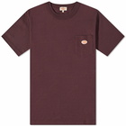 Armor-Lux Men's Organic Logo Pocket T-Shirt in Dark Burgundy