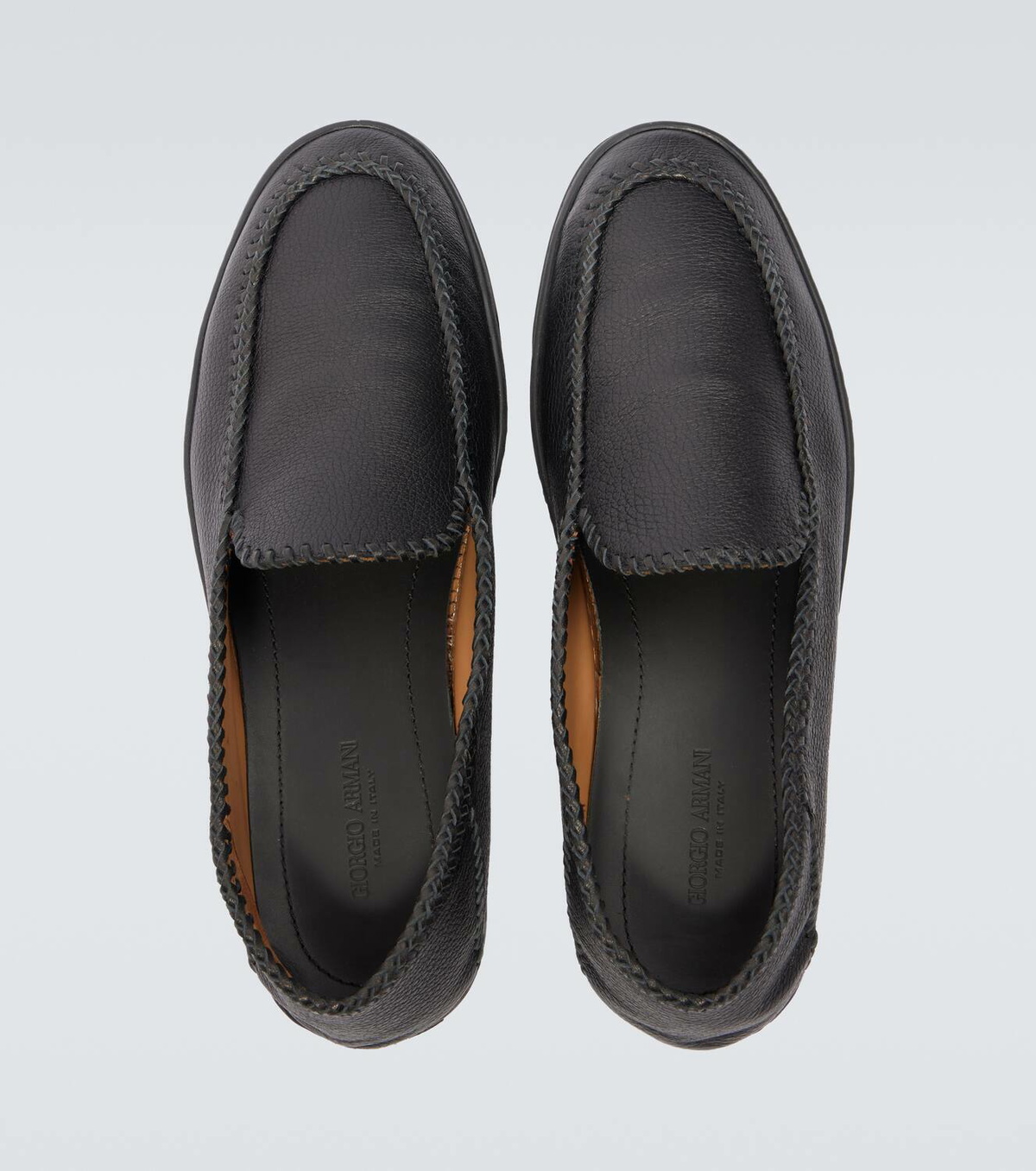 靴 Giorgio Armani slip-on shoes Giorgio Armani Leather slip-on shoes Giorgio Armani