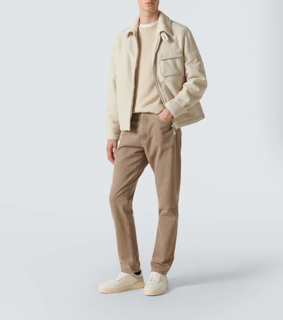 Brunello Cucinelli Basket suede and leather sneakers Brunello