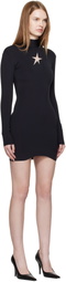 Mugler Black Star Long Sleeve Minidress