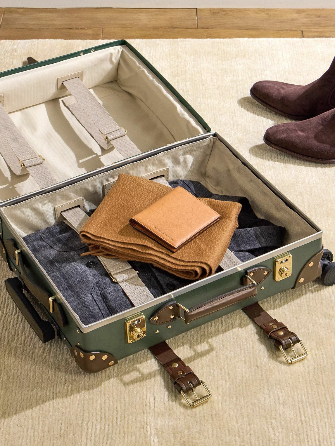 Globe-Trotter - Centenary Leather-Trimmed Carry-On Suitcase