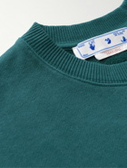 Off-White - Logo-Print Cotton-Jersey Sweatshirt - Green