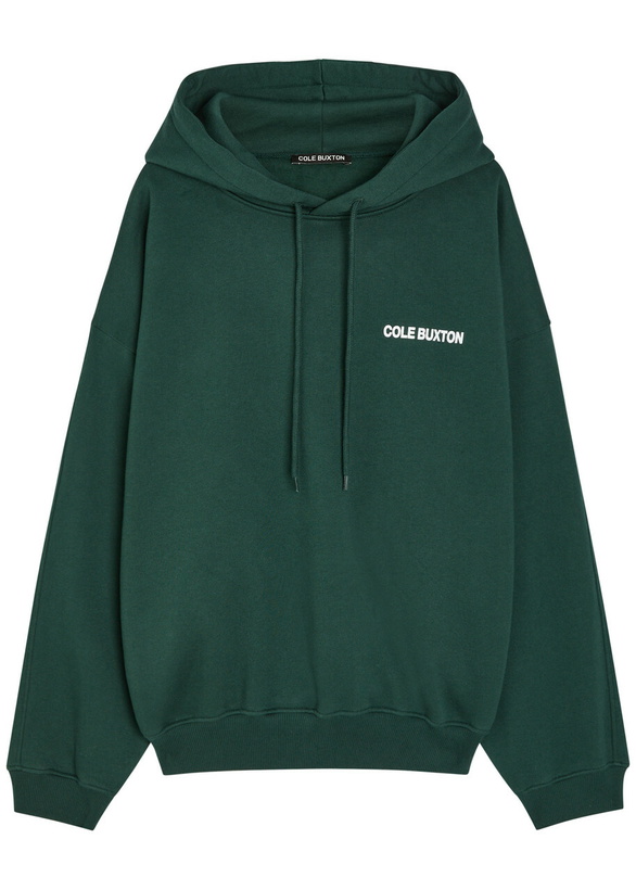 Photo: Cole Buxton Sportswear Hooded Printed Cotton Sweatshirt Green