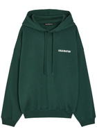 Cole Buxton Sportswear Hooded Printed Cotton Sweatshirt Green