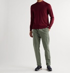 Kiton - Tapered Pleated Stretch Cotton and Linen-Blend Trousers - Green