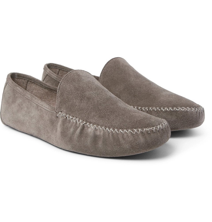 Photo: Loro Piana - Maurice Cashmere-Lined Suede Slippers - Men - Gray