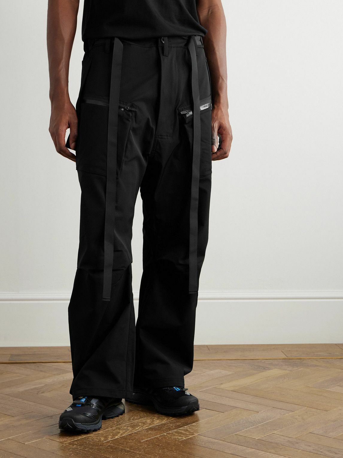 ACRONYM - Straight-Leg Webbing-Trimmed Schoeller® Dryskin™ Cargo Trousers - Black