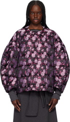 Comme des Garçons Black & Pink Jacquard Quilted Jacket