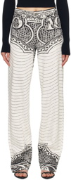 Jean Paul Gaultier White Printed Jeans