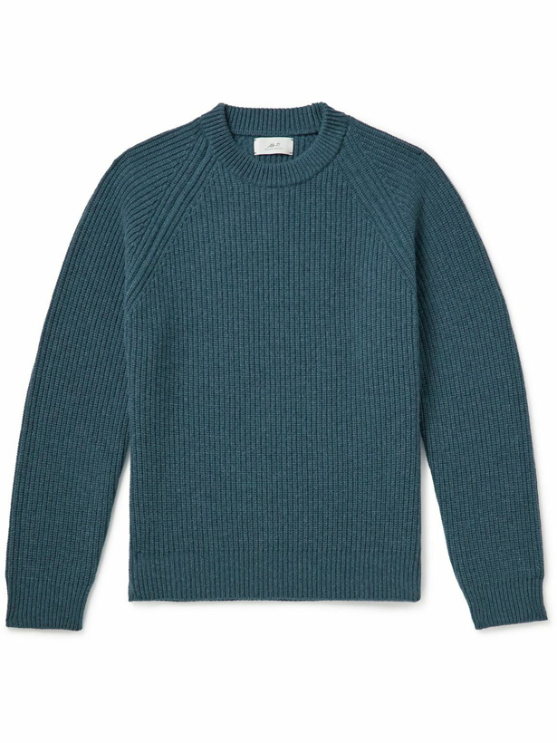 Photo: Mr P. - Ribbed Wool Sweater - Blue