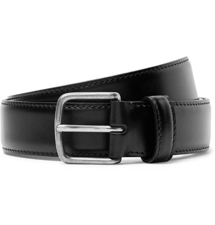 Photo: The Row - 3cm Black Polished-Leather Belt - Black