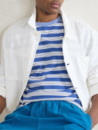 Noah - Striped Cotton-Jersey T-Shirt - Blue
