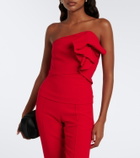 Roland Mouret Ruffled wool and silk cady corset