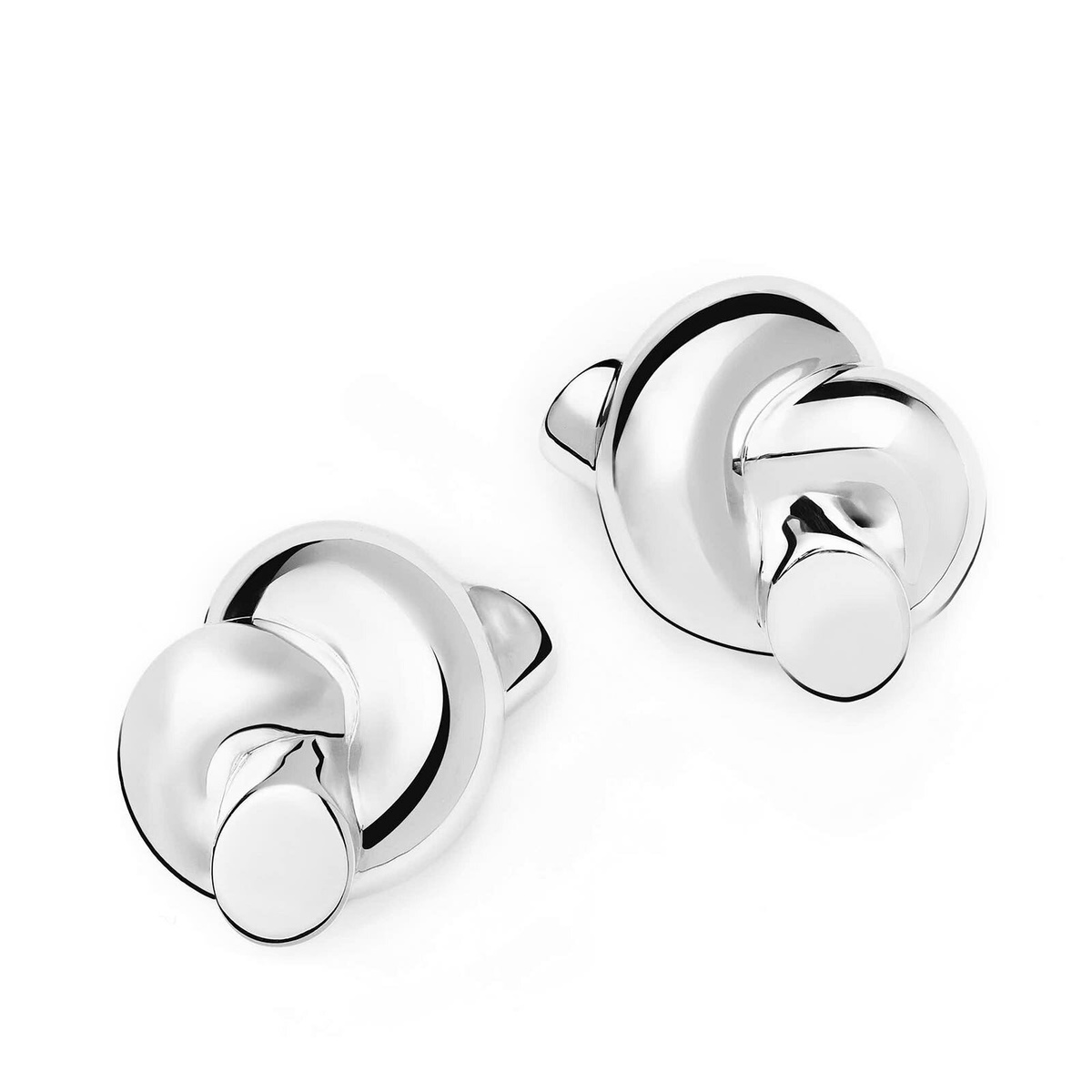 Missoma Women's x Lucy Williams Knot Oversized Stud Earrings in Silver 
