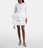 Noir Kei Ninomiya Tiered cotton miniskirt