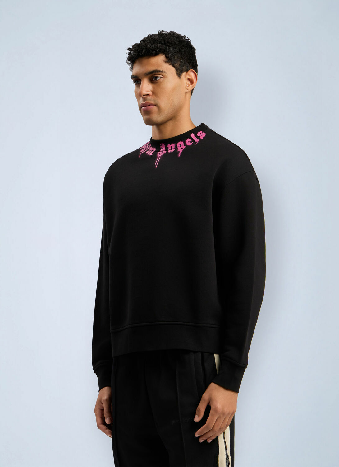Palm Angels Neck Logo Crew Sweatshirt