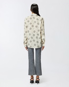 Pinko Swirl Print Twill Shirt Cream/Black