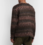 Monitaly - Brushed-Jacquard Cardigan - Brown